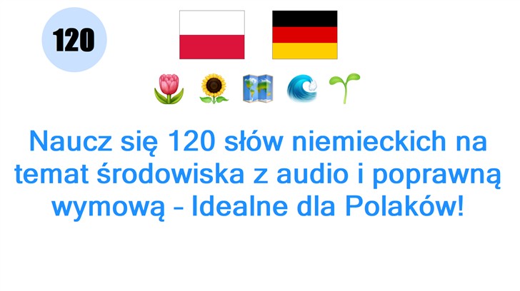Naucz się 120 słów niemieckich na temat środowiska z audio i poprawną wymową – Idealne dla Polaków!